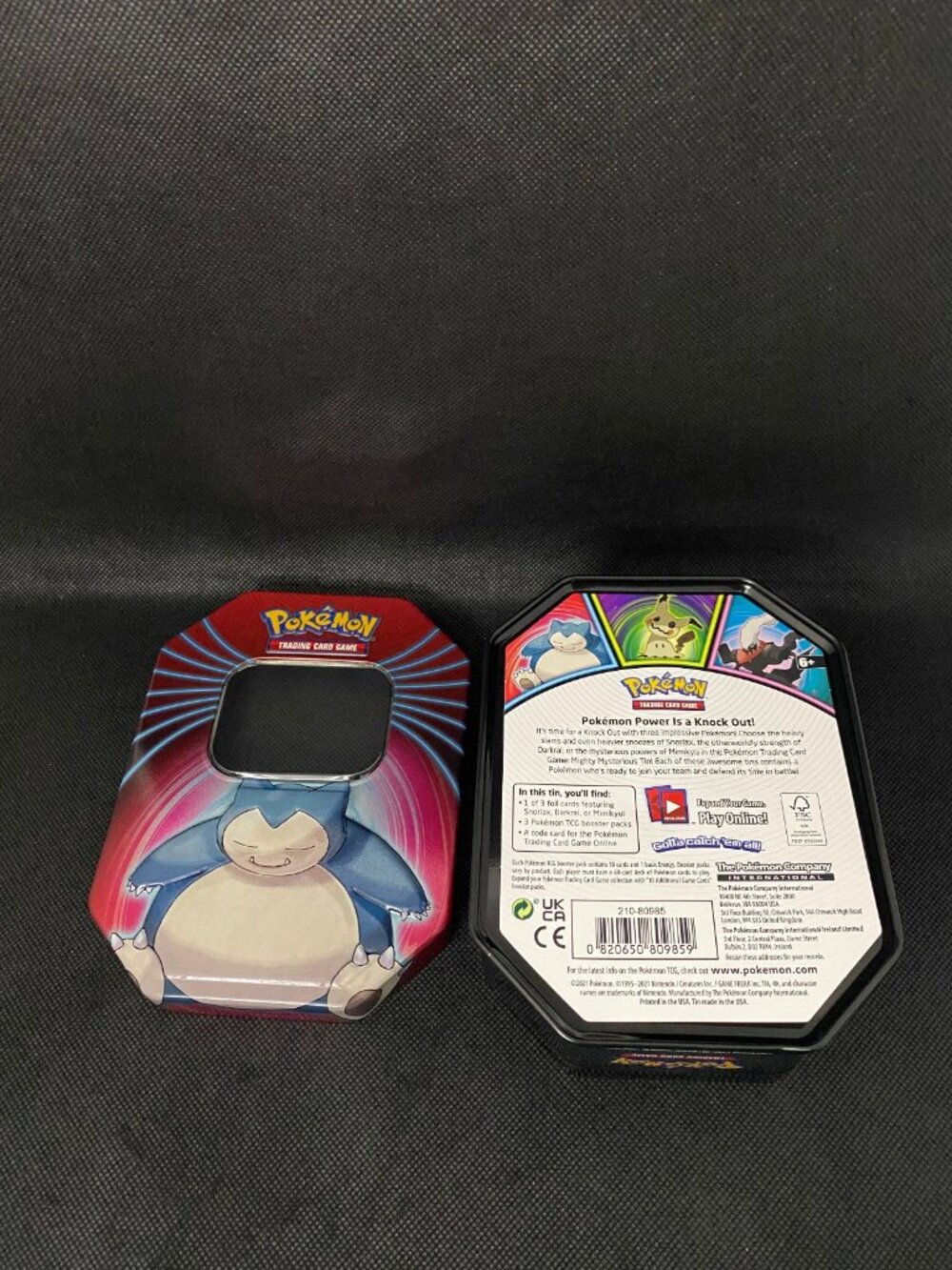 Empty Snorlax Pokemon TCG Mighty Mysterious Tin Storage Container